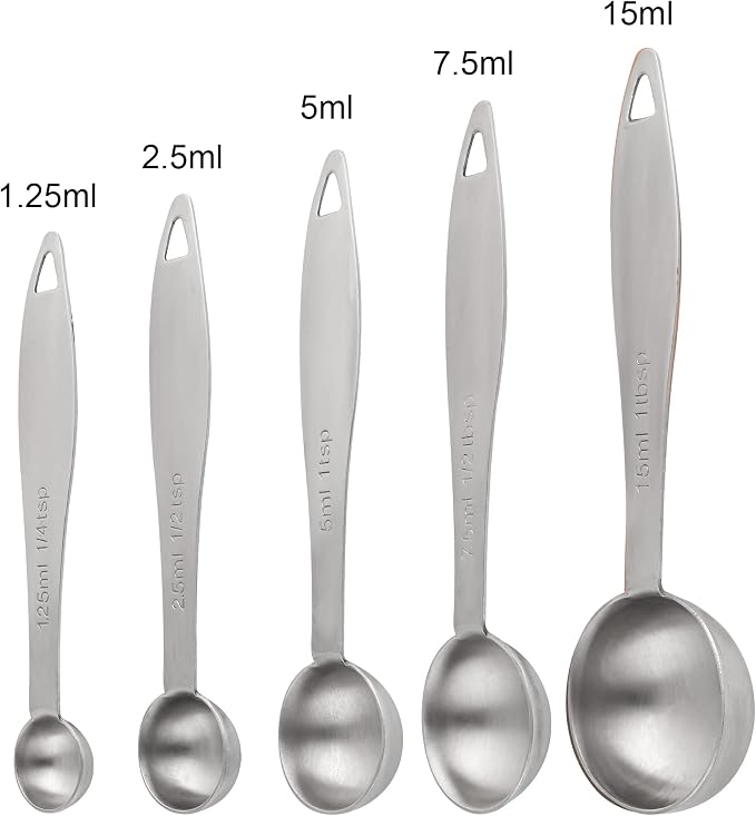 Measuring Cups and Spoons, 12 Piece Metric & US 18/8 Stainless Steel Measuring - Image 7