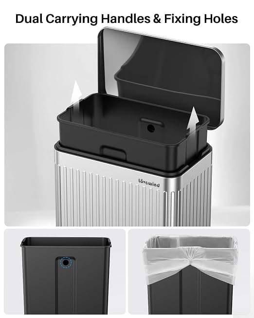 Lovewind 60 Liter/ 16 Gallon Stainless Steel Trash Can - Image 6