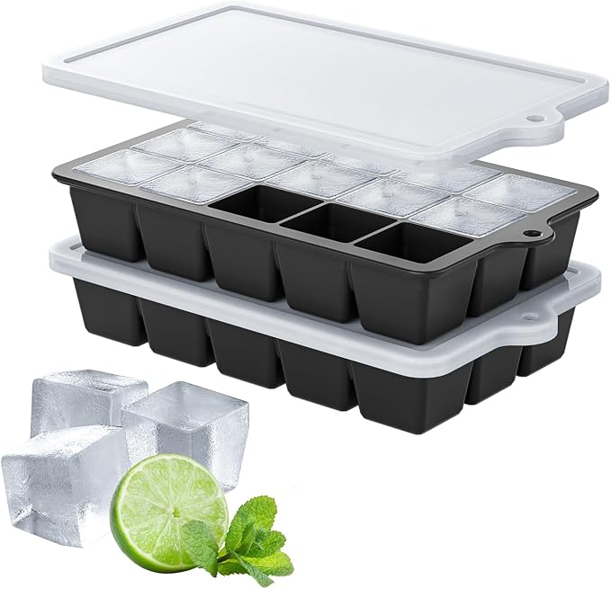 Silicone Ice Cube Tray 2 Pack, HANCELANT Ice Cube Mold, Ice Trays by HANCELANT