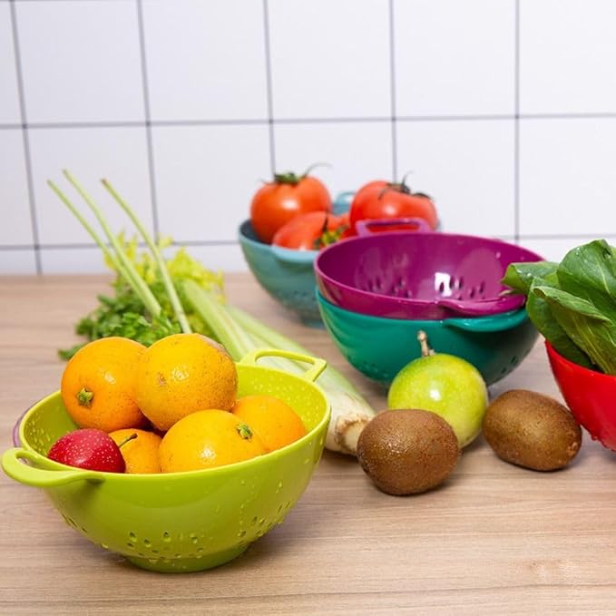 Heavy Duty 6 Inch Food Colander, Large Capacity Vegetable Strainer - Image 2