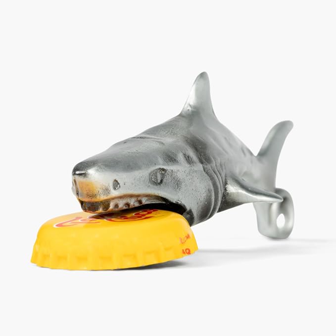 Shark Bottle Opener for Men – Funny Great White Shark Metal Beer Cap Tool – - Image 3
