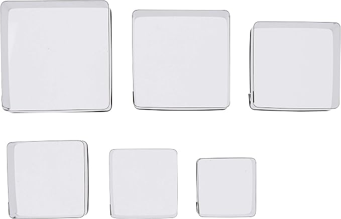 Ateco Plain Edge Square Cutters in Graduated Sizes, Stainless Steel - Image 2