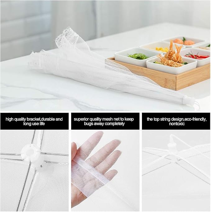 Pop-Up Mesh Screen Tent Umbrella, SPANLA 8 Pack Colored Food Cover Net - Image 7