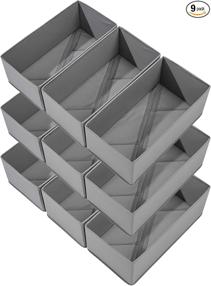 Bructhun Sock Drawer Organizer 9 Pack by Bructhun