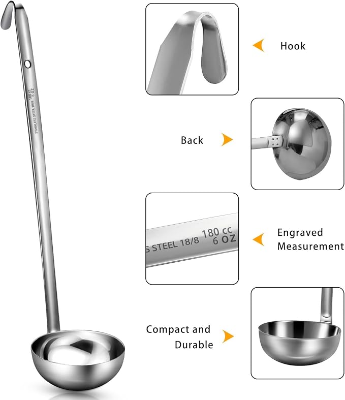 meekoo Stainless Steel Ladle Soup Handle Ladle - Image 3