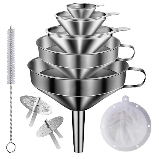Stainless Steel Funnels for Kitchen use, 5 Different Sizes of Kitchen funnels by Unknown