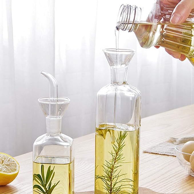 LandHope Oil Bottle Glass Olive Oil Dispenser Bottle Glass Cooking Oil Vinegar - Image 2