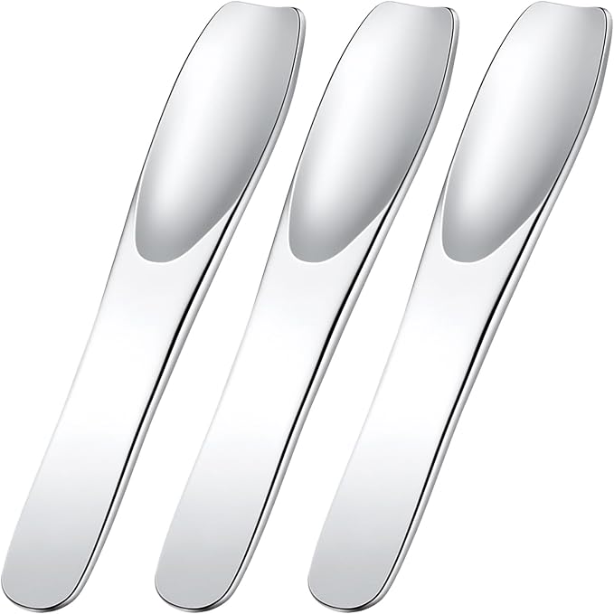 Pndeyo 3pcs Mini Stainless Steel Makeup Spatula, 2.75x0.45in Reusable Cosmetic by Pndeyo