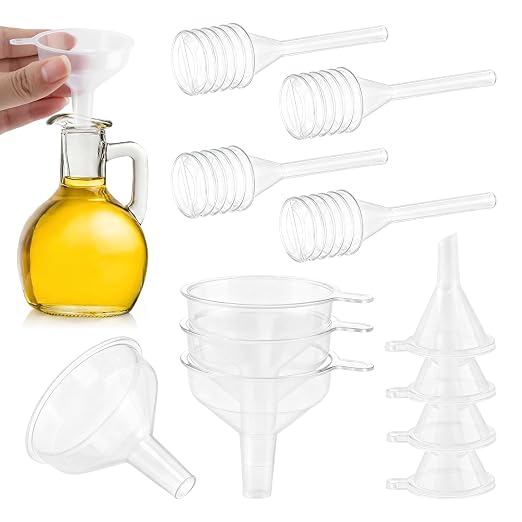 Mini Funnel Kit, 12-Piece Set: 8 Small Funnels + 4 Mini Droppers, Food-Grade PP - Image 9