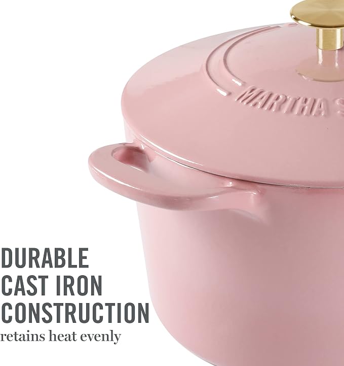 MARTHA STEWART Gatwick 7-Quart Enamel Cast Iron Dutch Oven Pot - Image 7