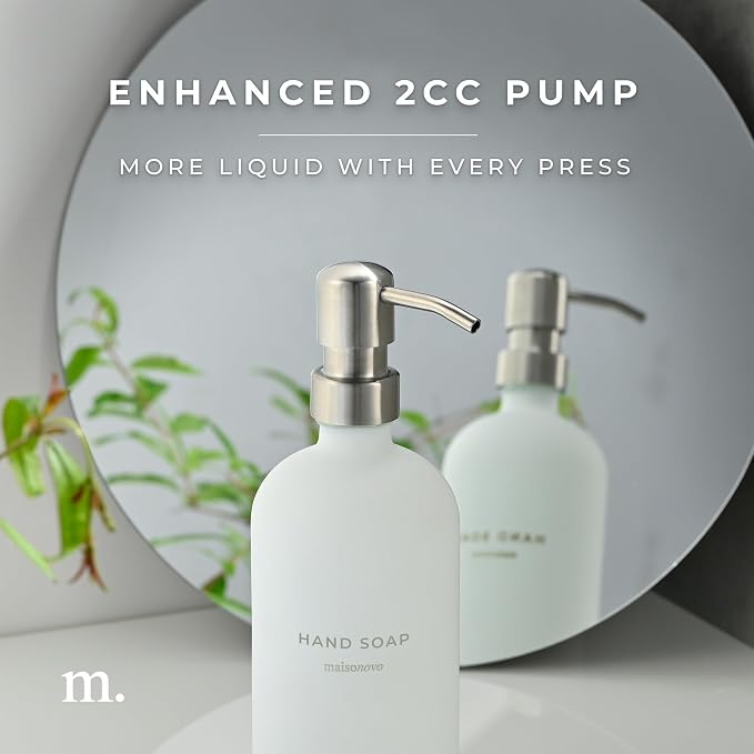 MaisoNovo Soap Dispenser 2-Piece Set | 16.9oz White Bottles - Image 5