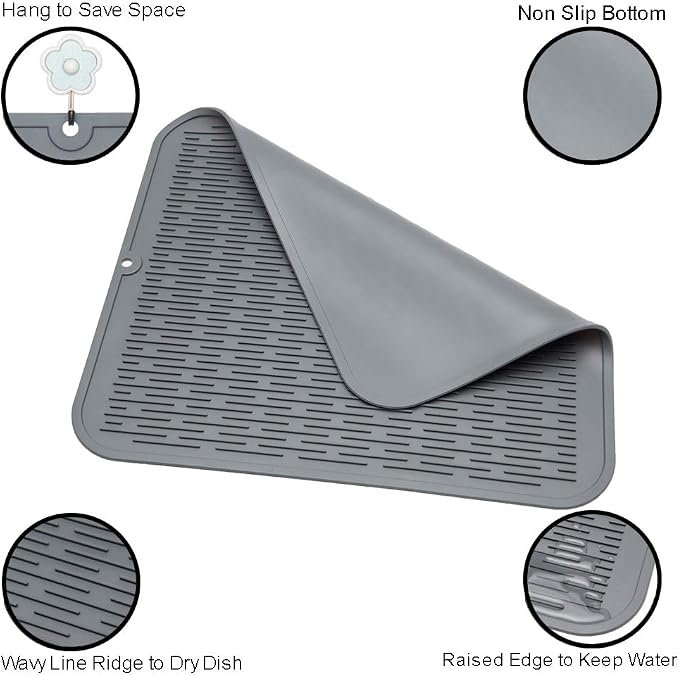ZLR 2 Pcs Large Silicone Dish Drying Mat - Image 4
