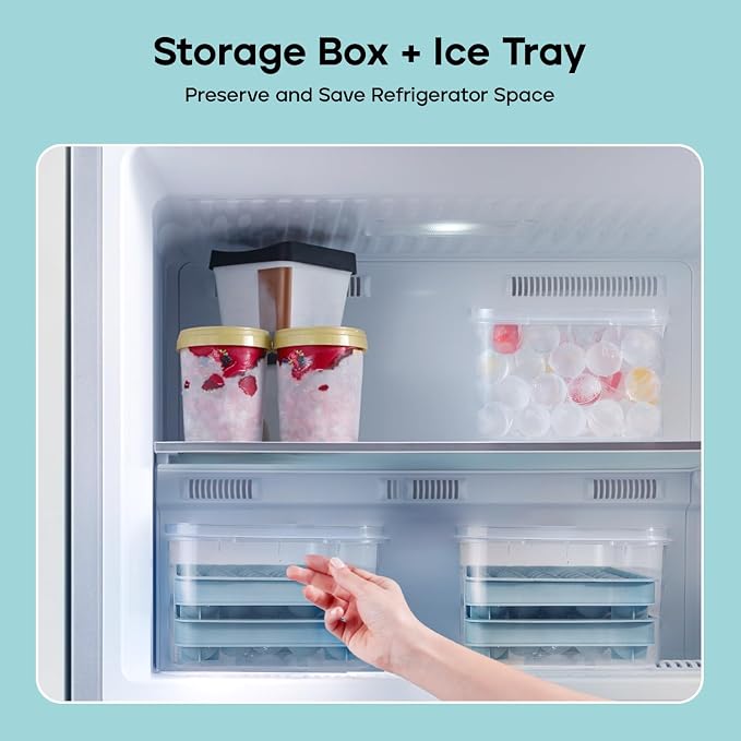 Ice Cube Trays with Lid and Bin, 0.8 IN Small Round Ice Cube Mold - Image 4