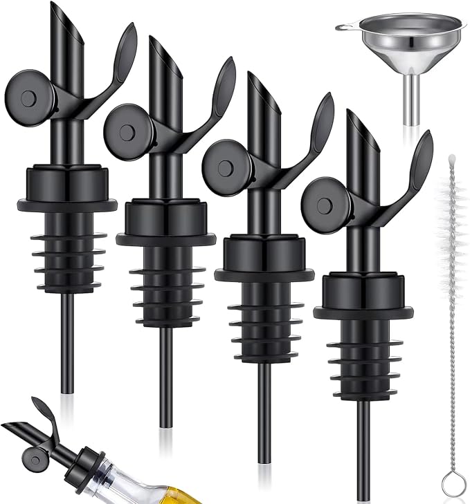 Tioncy 4 Pieces Weighted Stainless Steel Pourers Olive Oil Spout Olive Oil by Tioncy