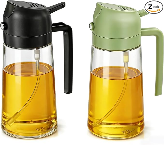 Aovdy Oil Sprayer for Cooking 16oz, 2 in 1 Olive Oil Dispenser and Oil Sprayer by AOVDY