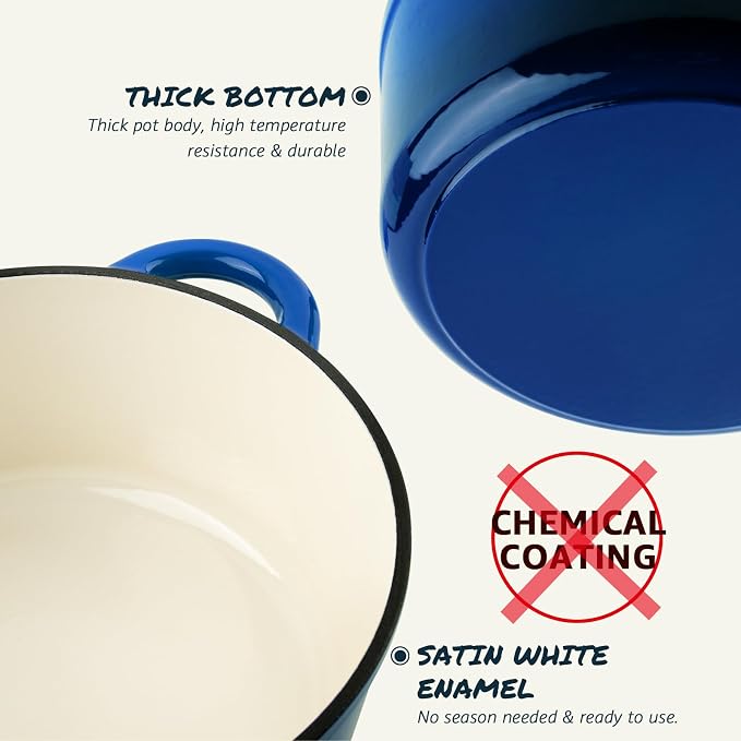 Overmont Enameled Cast Iron Dutch Oven - Image 8