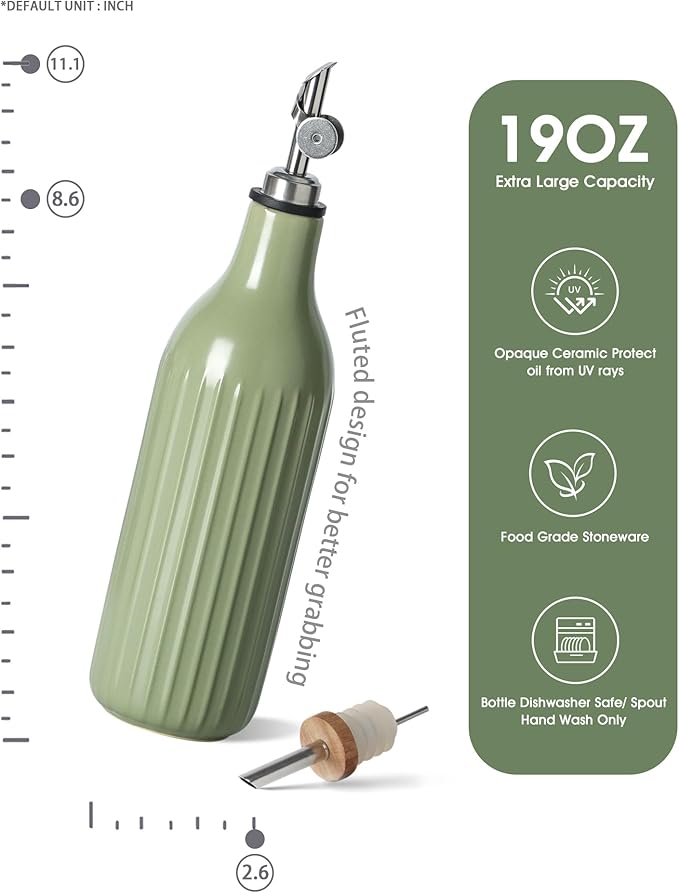 FE FUN ELEMENTS Olive Oil Dispenser Bottle, 19 oz Oil Dispenser - Image 2