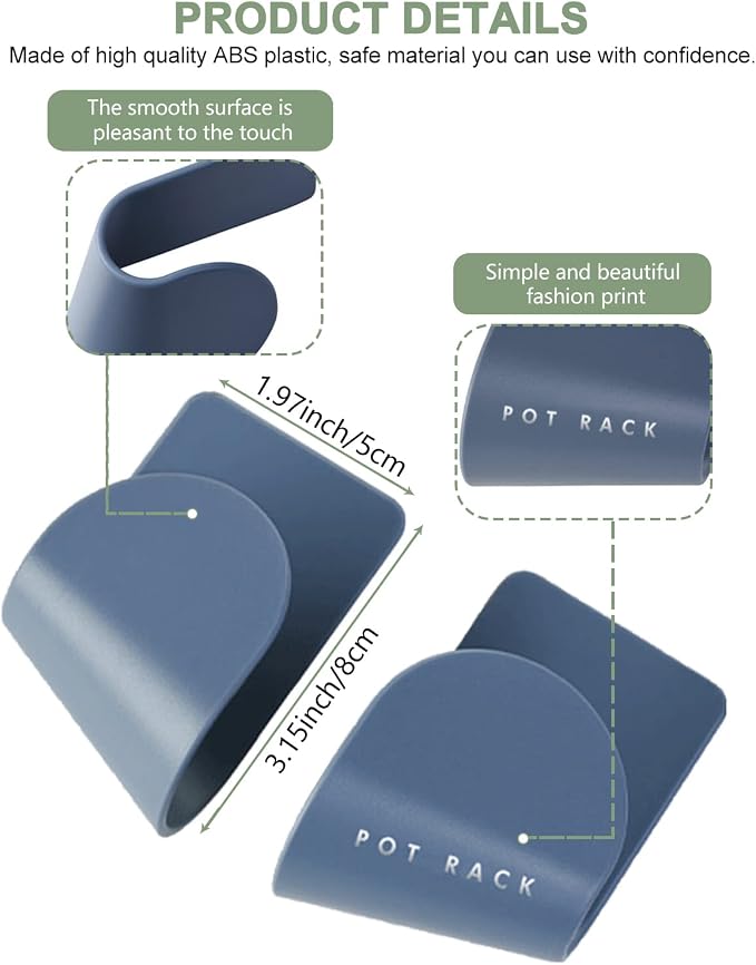Tendiren Pot Lid Organizer, 6 Pairs of Adjustable Wall Mount Pot Lid Holder - Image 3