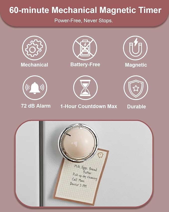 Kitchen Timer for Cooking, Magnetic Mechanical Timers - Image 2