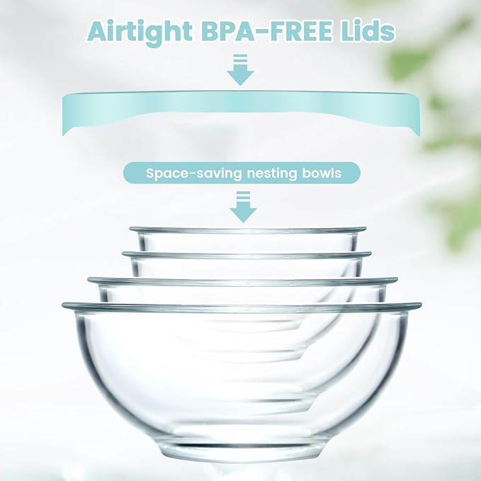 Luvan Borosilicate Clear Glass Mixing Bowls - Image 6