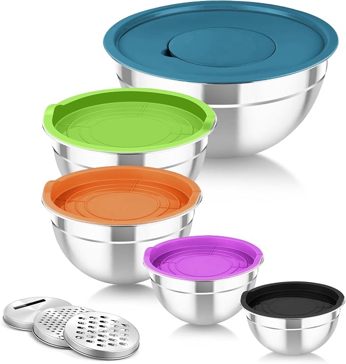 TeamFar Mixing Bowls with Lids, by TeamFar