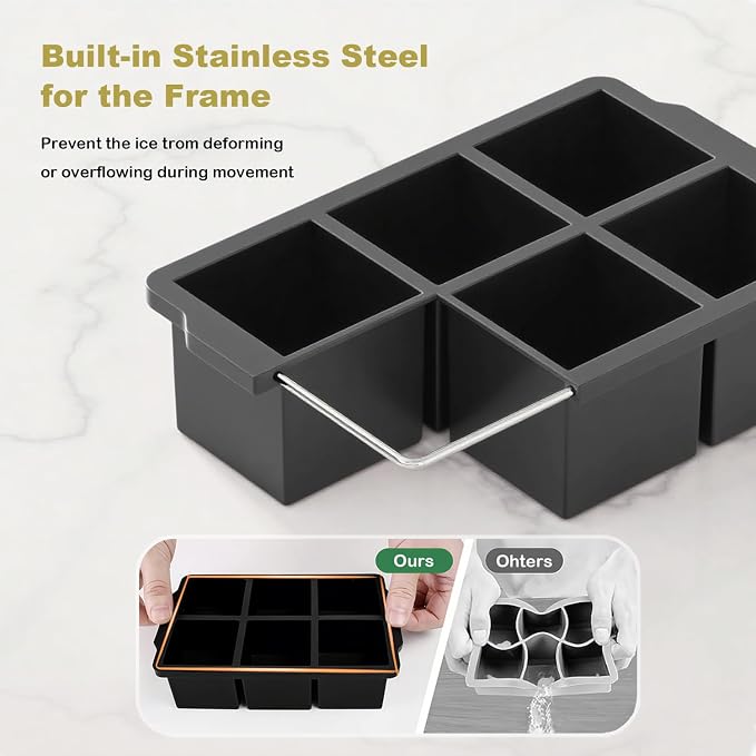 Large Ice Cube Tray for Whiskey, silicone ice cube trays - Image 4