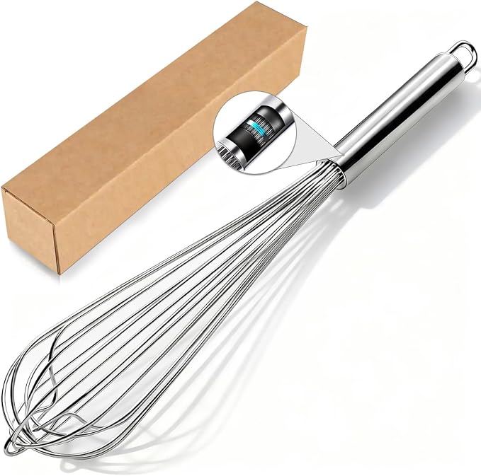 18/10 Stainless Steel Large Whisk, 15.5 inch Heavy Duty Long Whisk Suitable by LKEAKICN
