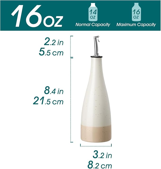 vancasso 16 Oz Ceramic Olive Oil Dispenser Bottle, Bottle Dispenser - Image 2