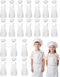 Kids Apron and Chef Hat Set, 40 Pieces Boys Girls Kids Apron by IAGBIBUI