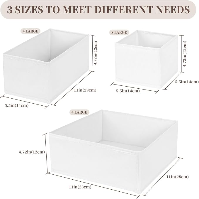 Drawer Organizer Clothes, 16 Pack Dresser Organizer Bins, Foldable Closet - Image 2