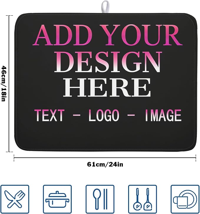 Custom Personalized Dish Drying Mat 18x24 Inch Customized Drying Mats - Image 2