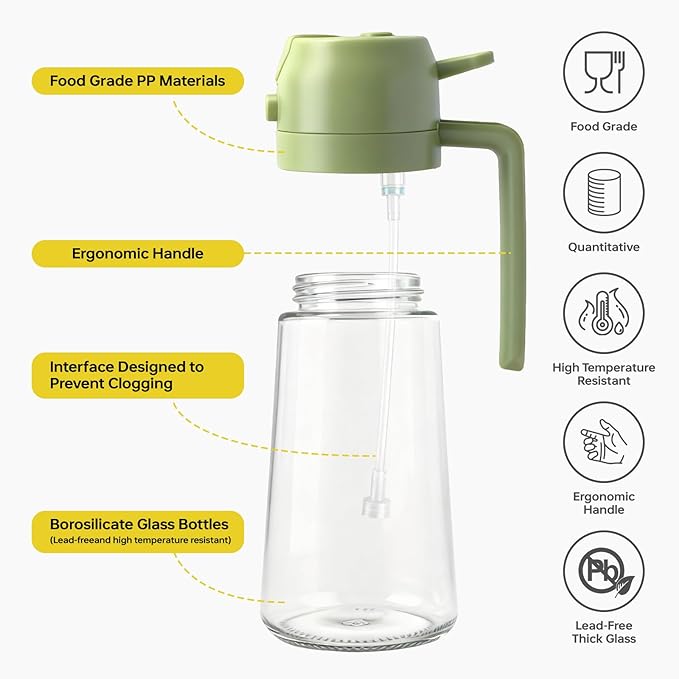 2Pcs Glass Oil Sprayer for Cooking 16oz/470ml, Kitchen Gadget for Air Fryer - Image 4