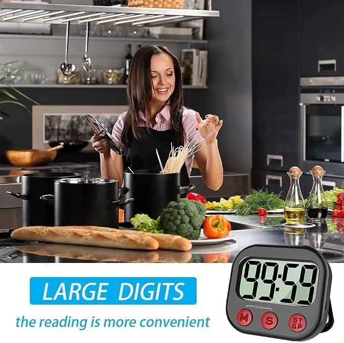 Kitchen Timer, Digital Visual Timer Magnetic Clock Stopwatch Countdown Timer - Image 2