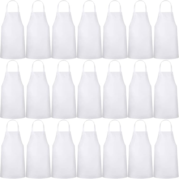 Foaincore Bib Aprons, Unisex Apron No Pocket Bulk Machine Washable Plain Aprons by Foaincore