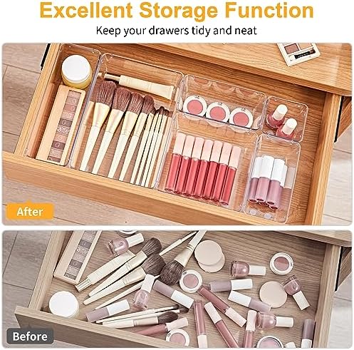 SMARTAKE 13-Piece Drawer Organizer Set, 5-Size