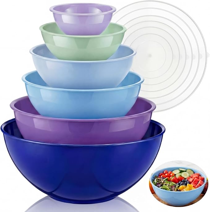LemonRoad 6 Pcs Plastic Mixing Bowl Set by Unknown