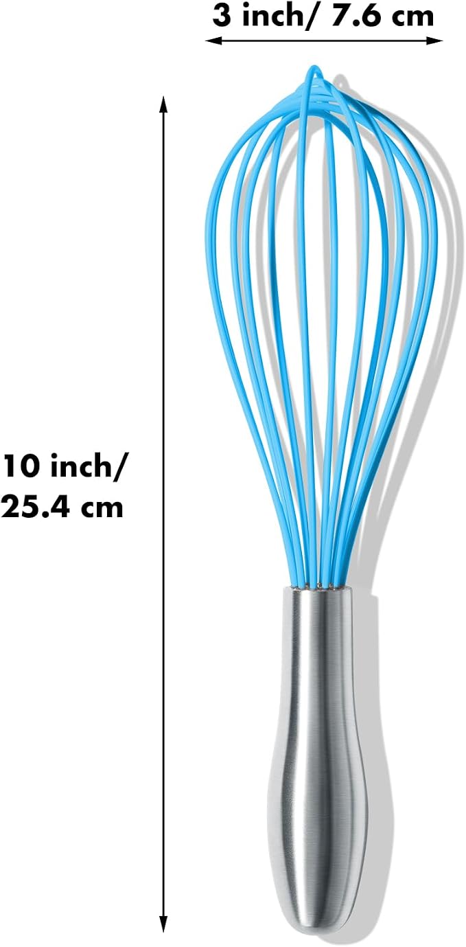 OYV 10-Inch Blue Silicone Whisk, Heat Resistant 480°F Kitchen Whisk - Image 7