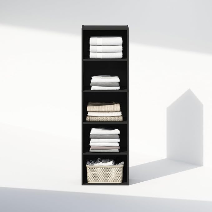 Furinno Reed Closet Organizers and Storage, 5-Tier Closet Organizer, Open Shelf - Image 6