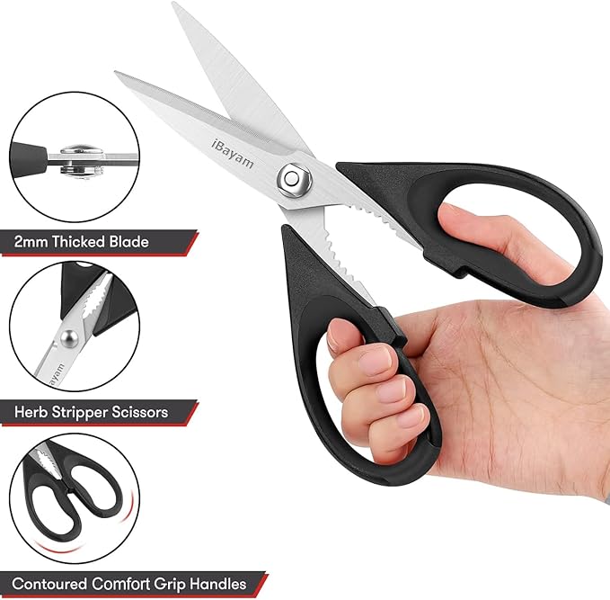 iBayam Black Kitchen Scissors - Image 3