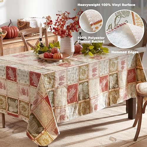 Thanksgiving Harvest Breeze 60 x 84 Inch Rectangle Vinyl Tablecloth