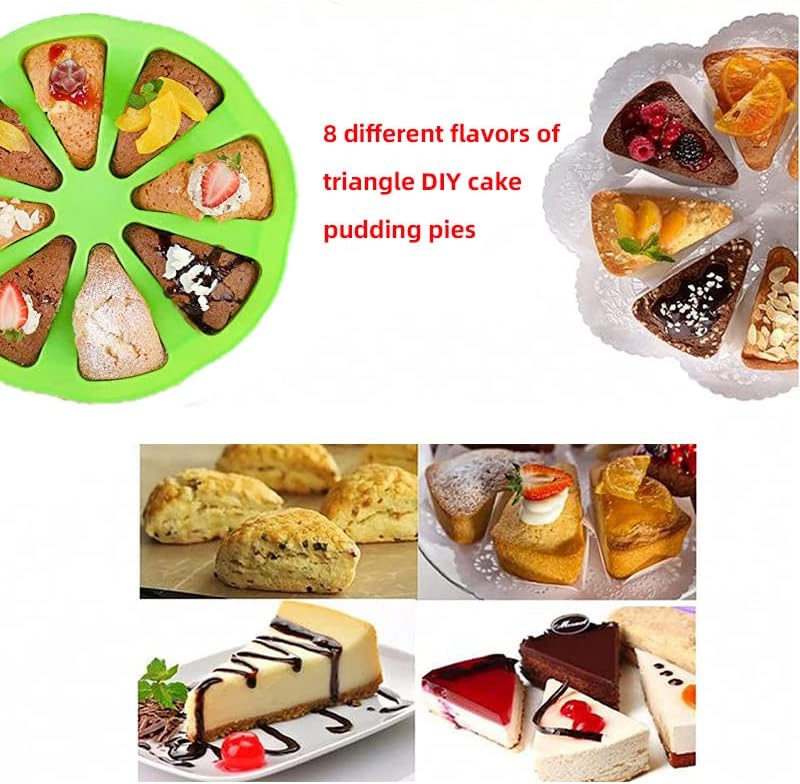 2 Pack Silicone Baking Molds, Triangle Cake Pan DIY/8 Cavity Silicone