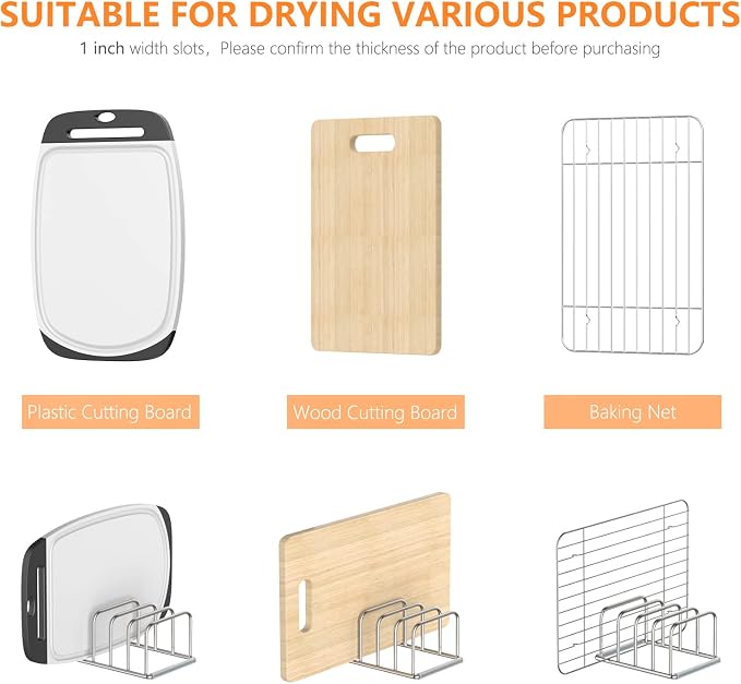 KORRTFID Cutting Board Holder, 2PSC Cutting Board Organizer Rack, 304 Stainless - Image 4