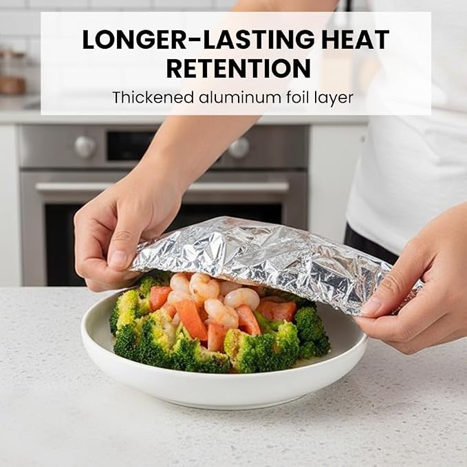 Reusable Aluminum Foil Food Covers: Heat-Insulating, Freshness-Preserving - Image 2