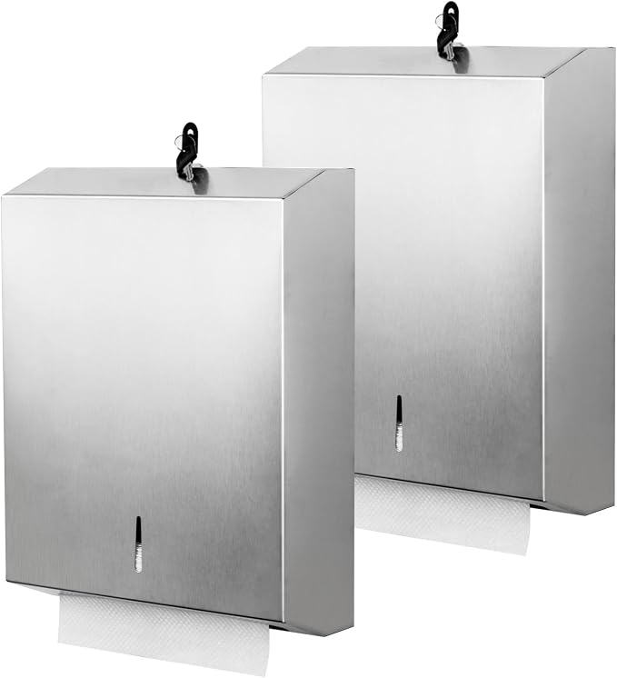2 Packs Paper Towel Dispenser Wall Mount Commercial, Touchless Hand Towel by Gorlary