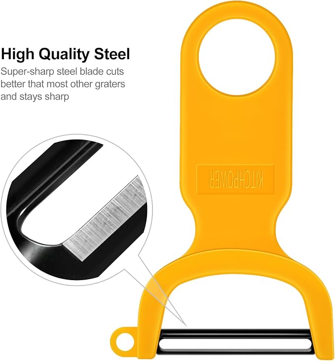Original Vegetable Fruit Peeler Carbon Steel Blade 3 Pack Orange/Blue/Yellow… - Image 5