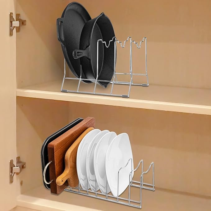 Pot Lid Organizer, Kitchen Pot Lid Rack Holder, Rest Cutting Board, Baking Sheet - Image 6