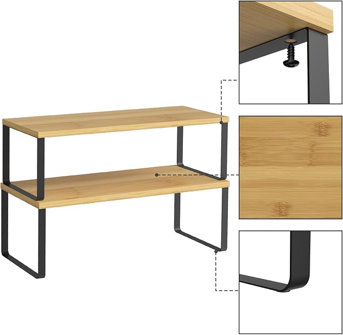 NEX Kitchen Cabinet and Counter Shelf Organizer, Stackable & Expandable - Image 8