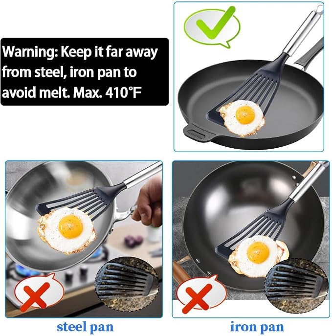 KSENDALO LFGB Certified Nylon Fish Spatula, Slotted Egg Turner - Image 5