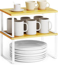 SpaceAid Cabinet Shelf Organizers 2 Pack, Kitchen Counter Rack Shelves Riser by SpaceAid