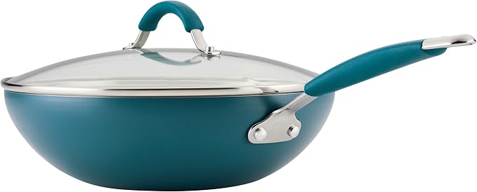 Rachael Ray Cucina Ceramic Nonstick Stir Fry Pan and Lid, 11 Inch Non Stick Wok - Image 12